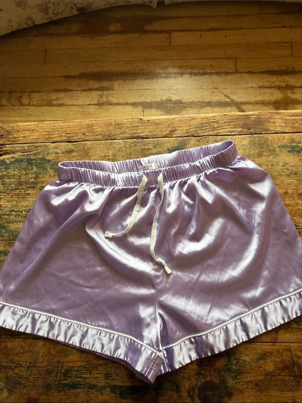Silky Lavender Women's Sleep Shorts with Drawstring